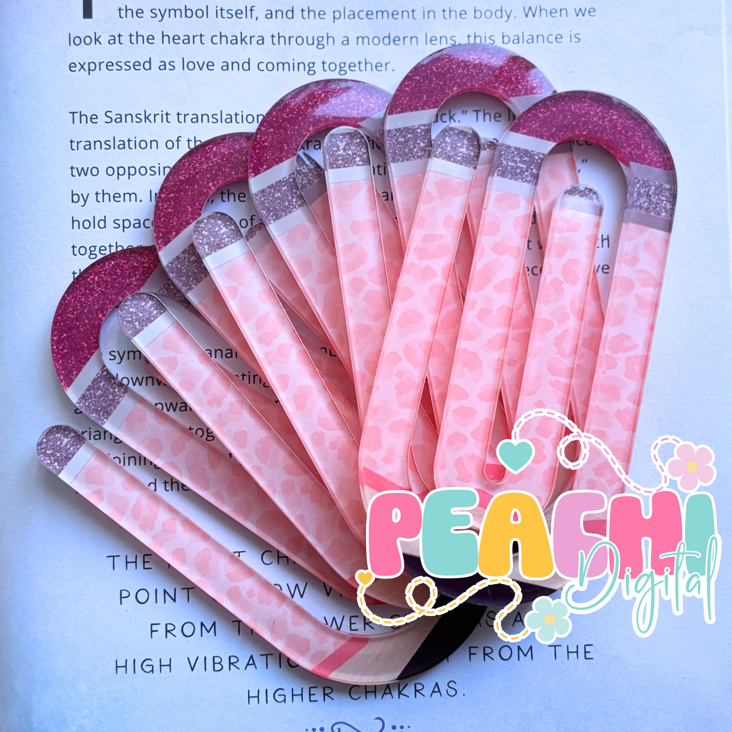 Pink leopard pencil Jumbo Clip Bookmark
