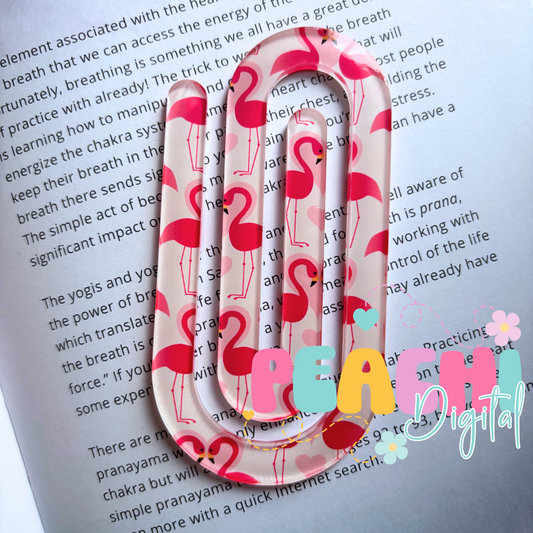 Flamingo 1 Jumbo Clip Bookmark