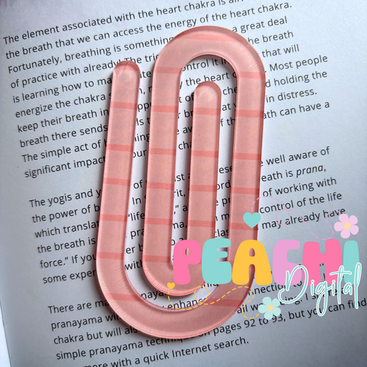 Pink lined paper Jumbo Clip Bookmark LP