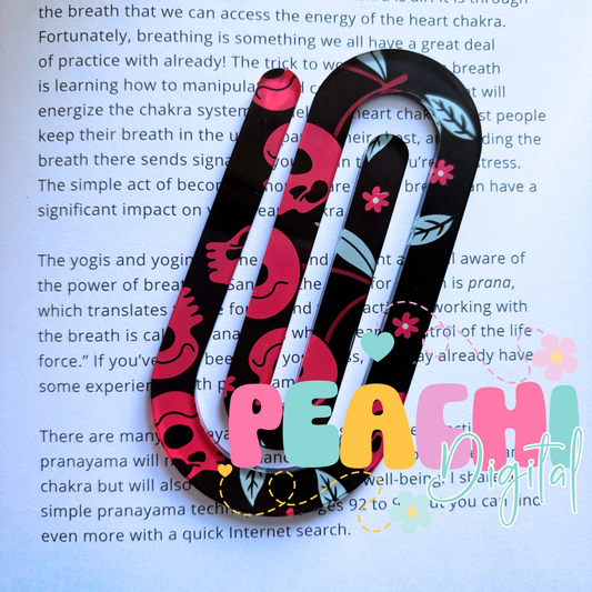 Cherry Skull Jumbo Clip Bookmark