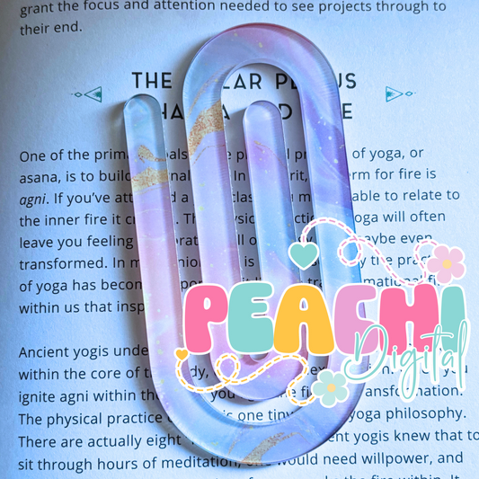 Pastel Marble Jumbo Clip Bookmark