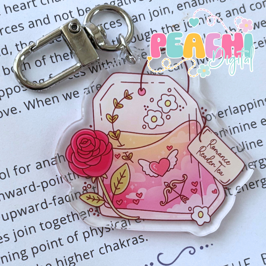 Romance Reader Tea Keyring