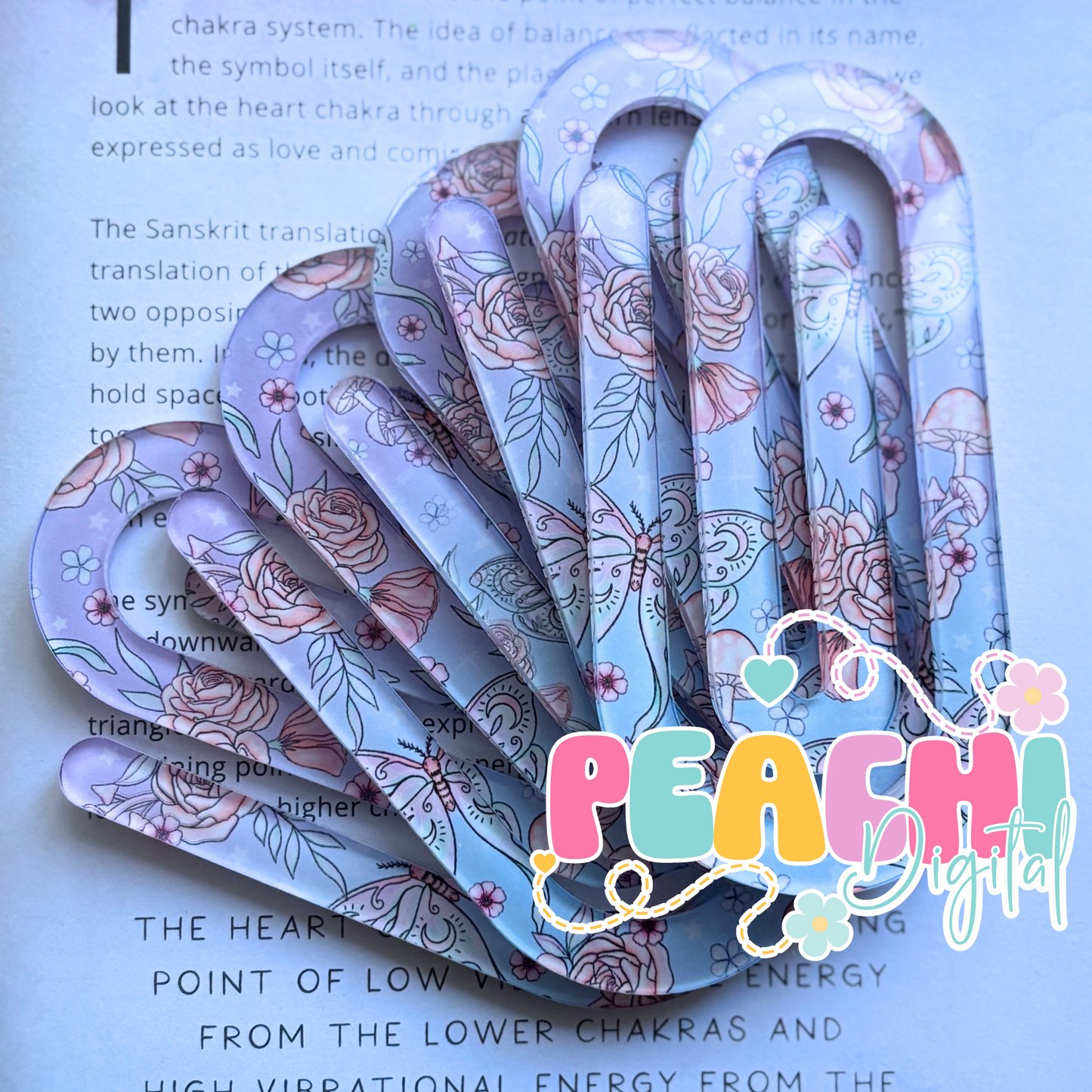 Pastel Moth Jumbo Clip Bookmark