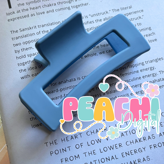 Soft Med Blue Hair Clip