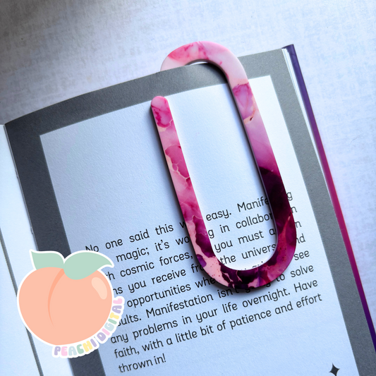 Pink/Purple Marble Clip Bookmark