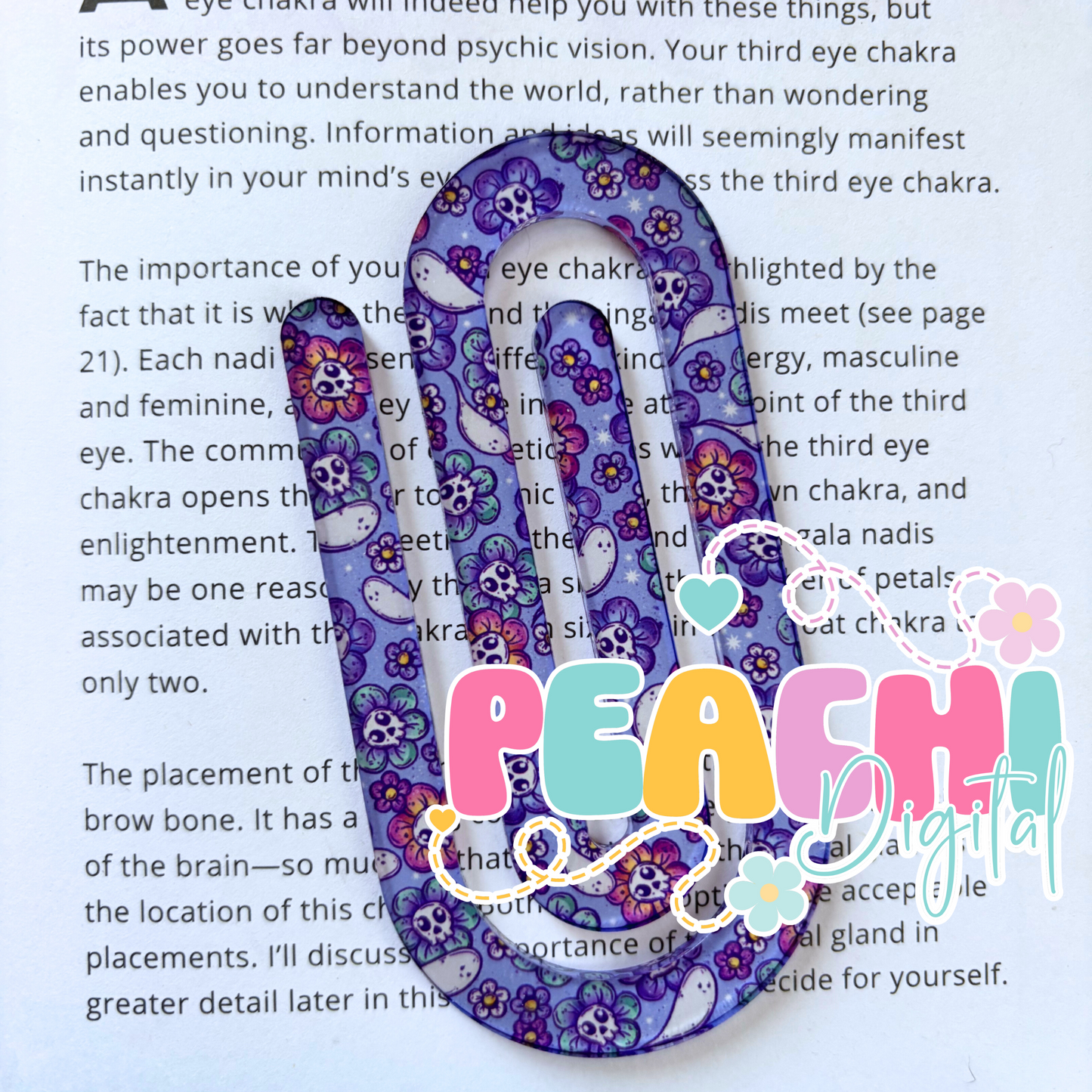 Flower Skulls Jumbo Clip Bookmark