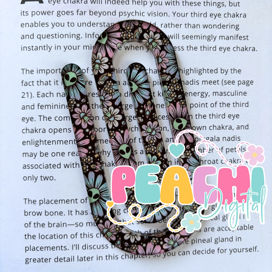 Alien Flower Jumbo Clip Bookmark