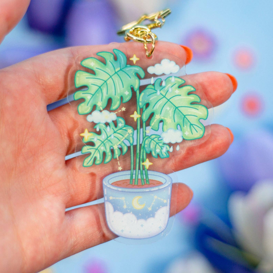 Monstera Keychain