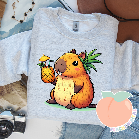 Pineapple Capybara PNG