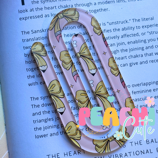 Pencil Bow Jumbo Clip Bookmark